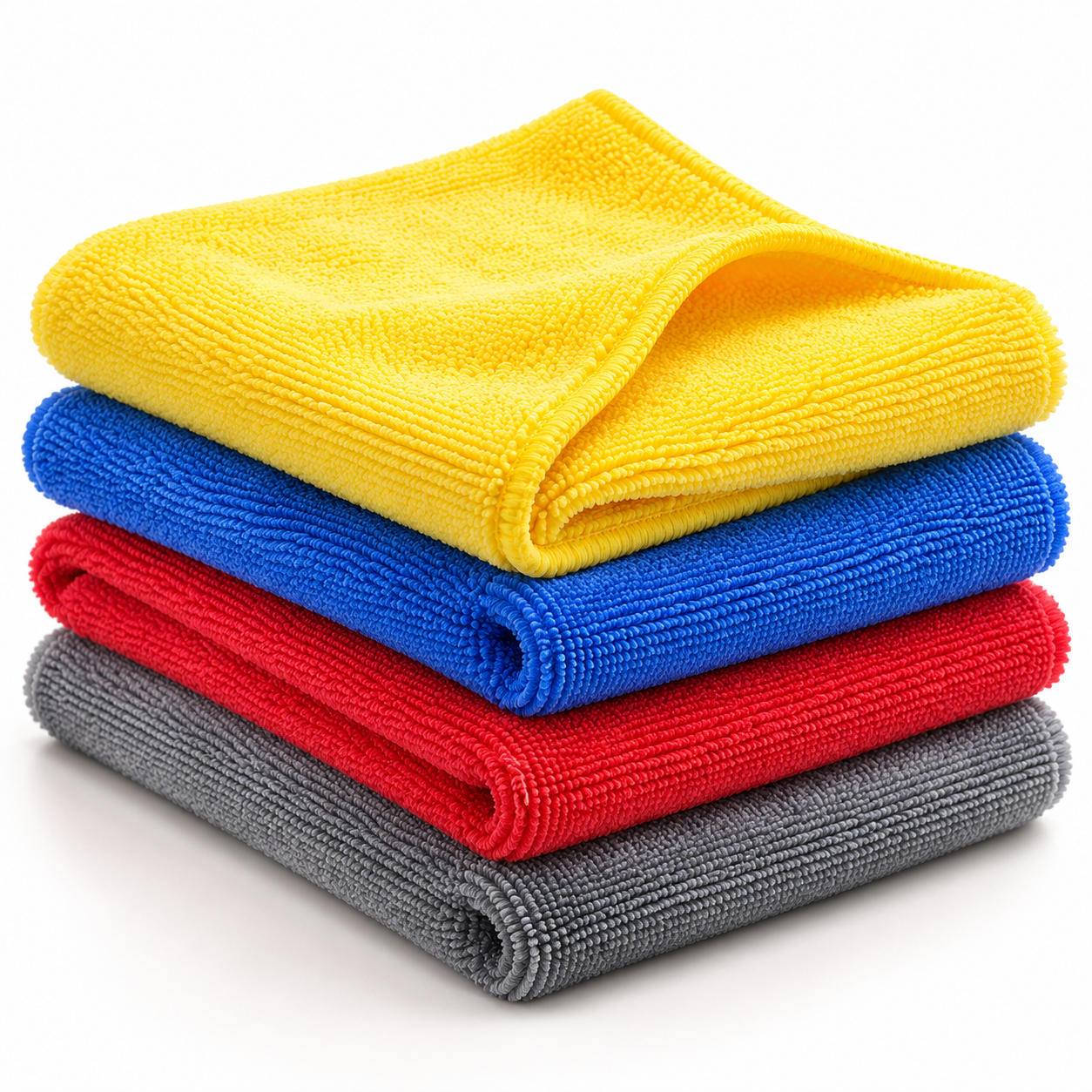 Renkli mikrofiber oto temizlik bezleri